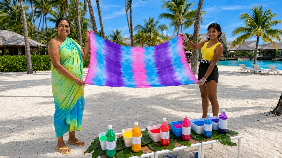 Atelier paréo peint personnalisé à Bora Bora